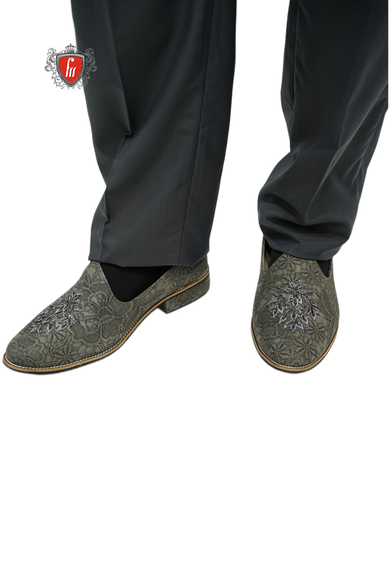 Men’s Olive Green Ethnic Loafers – Slip-On Royal Design