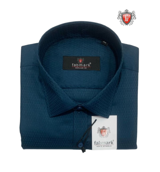 Fabmark Dark Blue Textured Shirt – Luxury in Detail