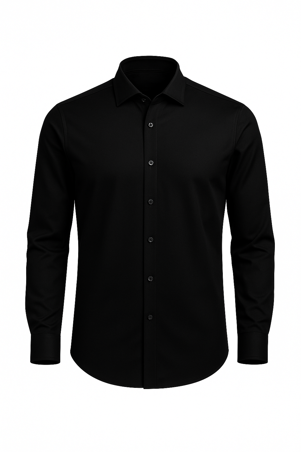 Men’s Black Textured Dress Shirt – Slim Fit Formal Cotton Shirt