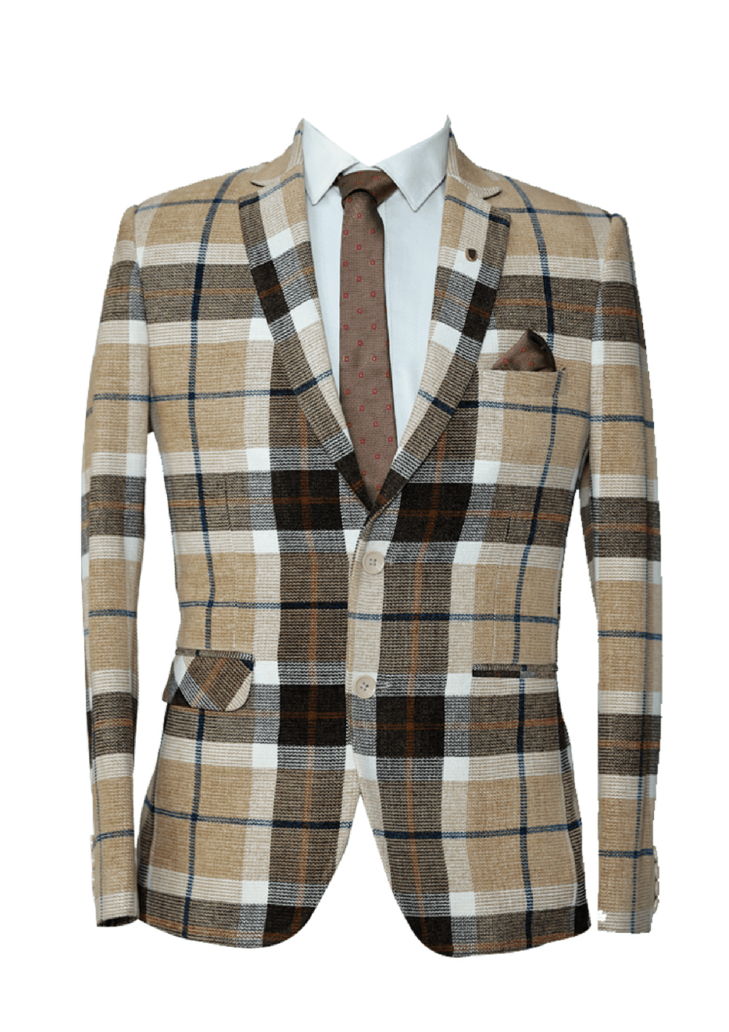Classic Woodsmoke Check Tweed Blazer for Men – Refined Formal Wear