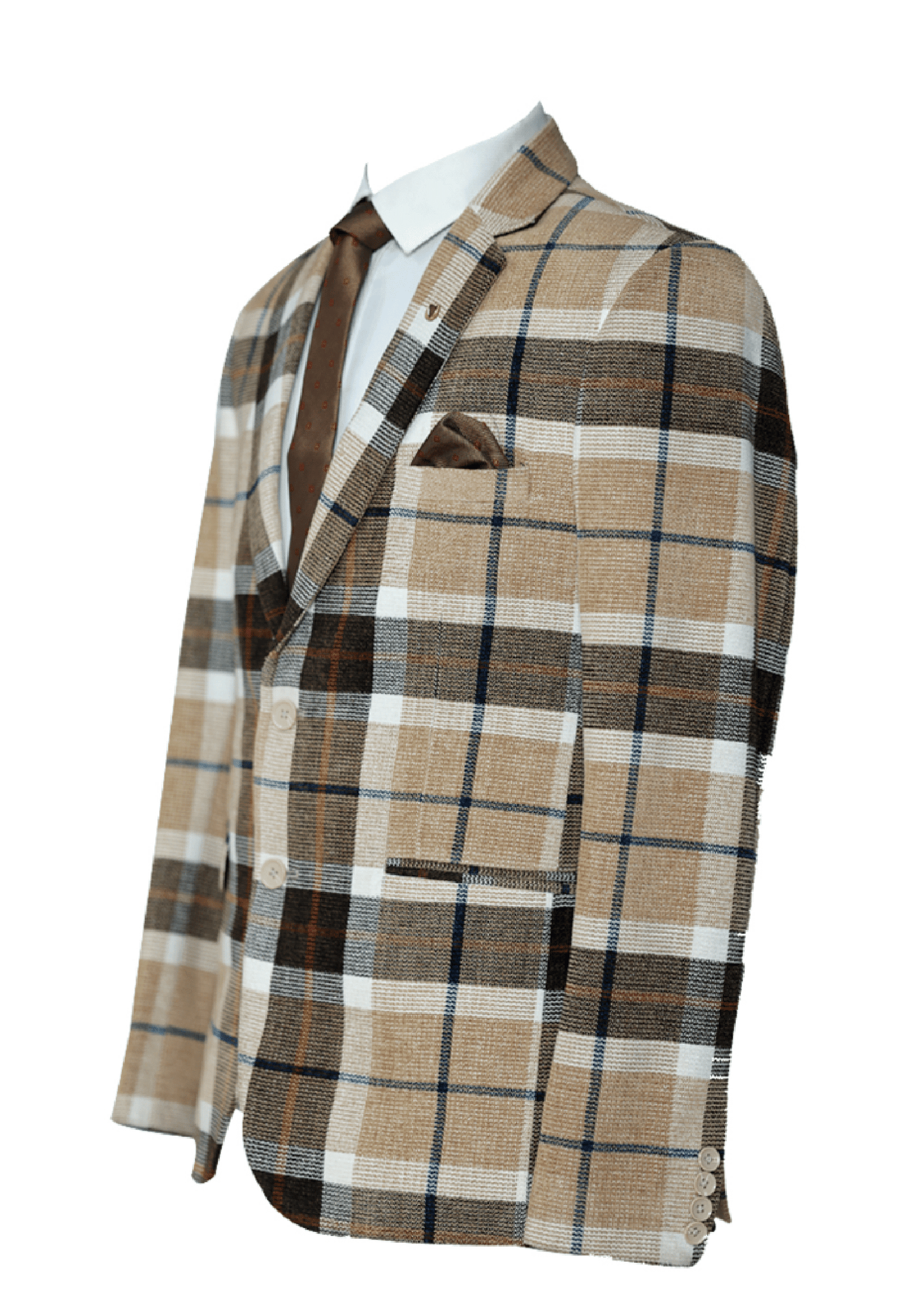 Classic Woodsmoke Check Tweed Blazer for Men – Refined Formal Wear