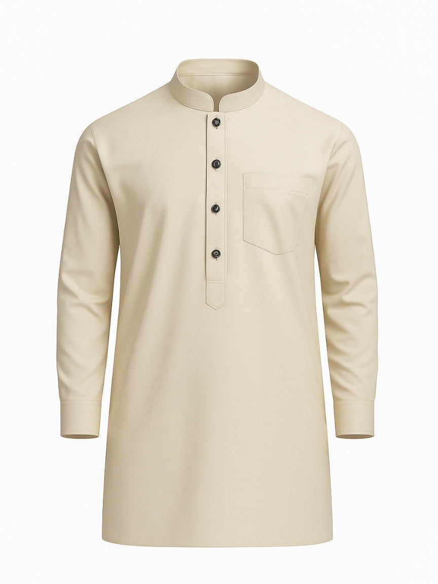 Cream Kurta Pajama for Men – Classic Solid Cotton Ethnic Set