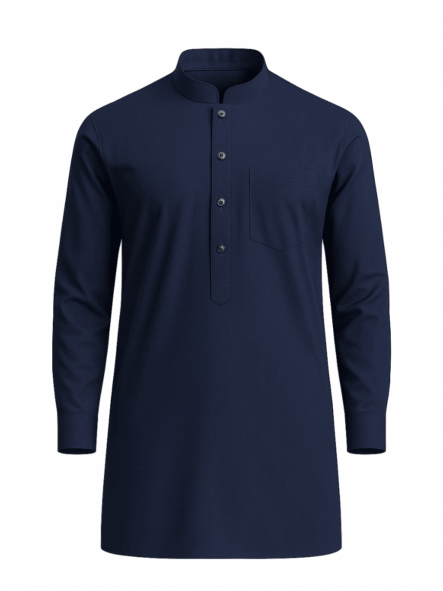 Navy Kurta Pajama for Men – Elegant Solid Cotton Ethnic Wear