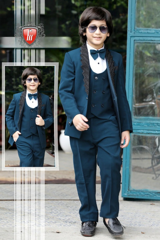 From Blazer to Bow Tie – Complete 5-Piece Suit Set for Young Gentlemen
