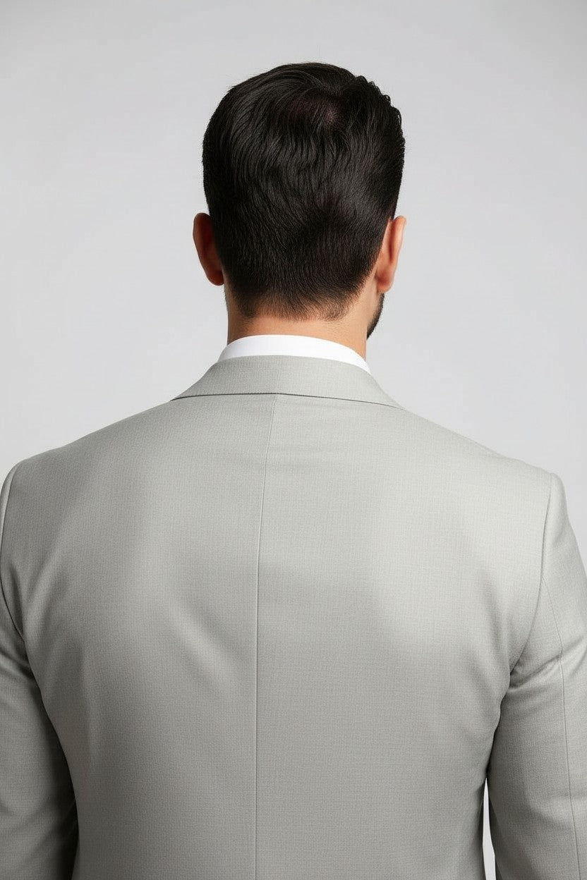 Men’s Light Sand Grey 3-Piece Suit – Modern Fit Formal Wear