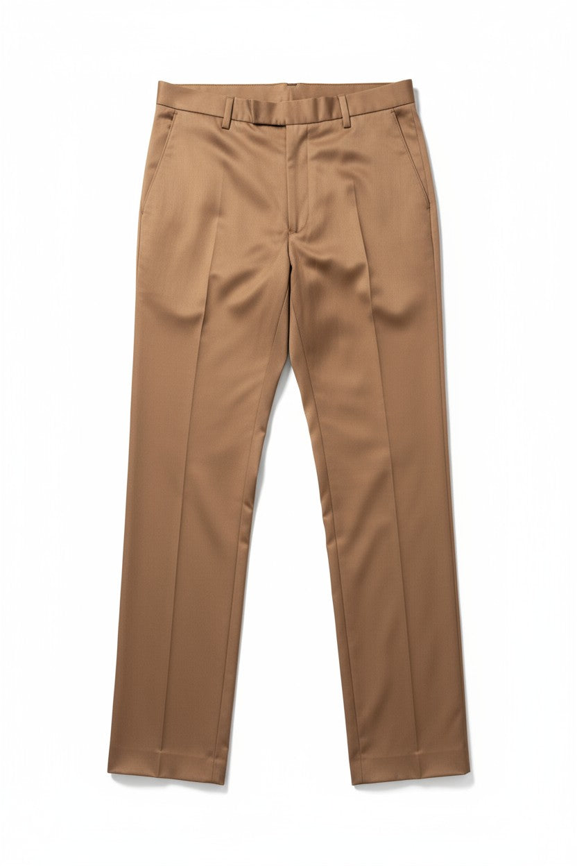 Men’s Camel Brown Slim-Fit Dress Pants – Classic Formal Trousers