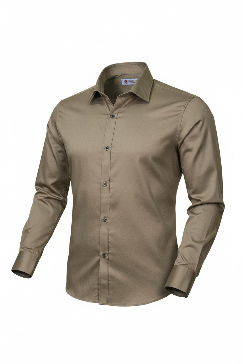 Olive Green Dress Shirt for Men – Premium Slim Fit Formal Shirt