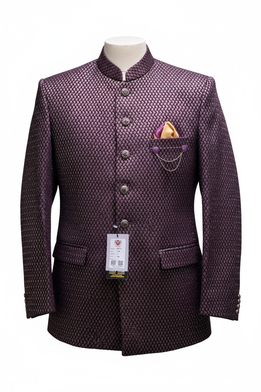 Maroon Textured Jodhpuri Suit – Royal Party & Wedding Wear
