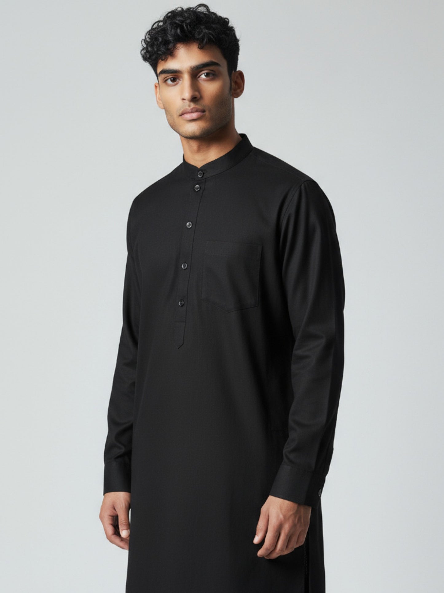 Black Kurta Pajama for Men – Classic Solid Cotton Festive Outfit