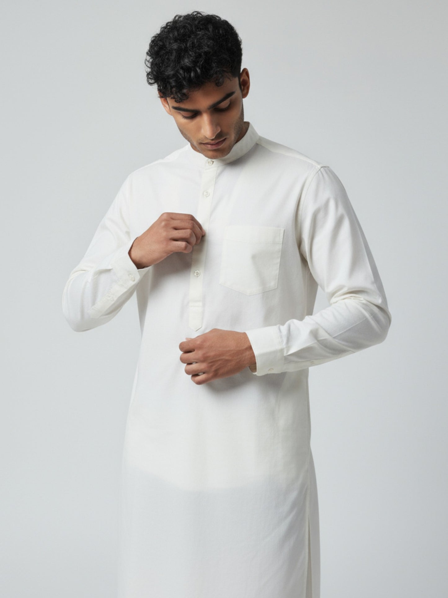White Kurta Pajama for Men – Classic Solid Cotton Traditional Set