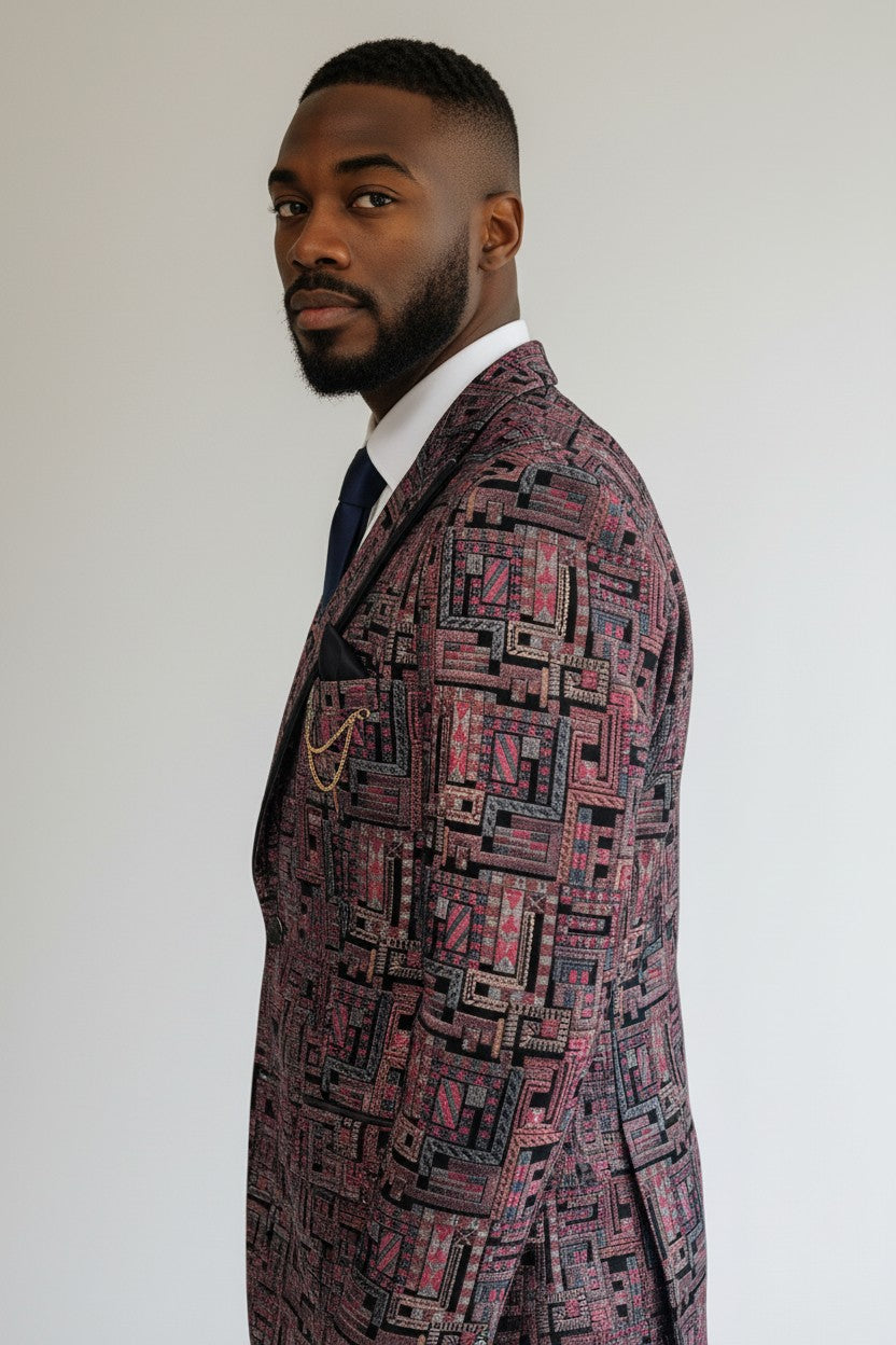 Men’s Summer Pinkish-Red Suit – Bold Formalwear for Weddings & Events