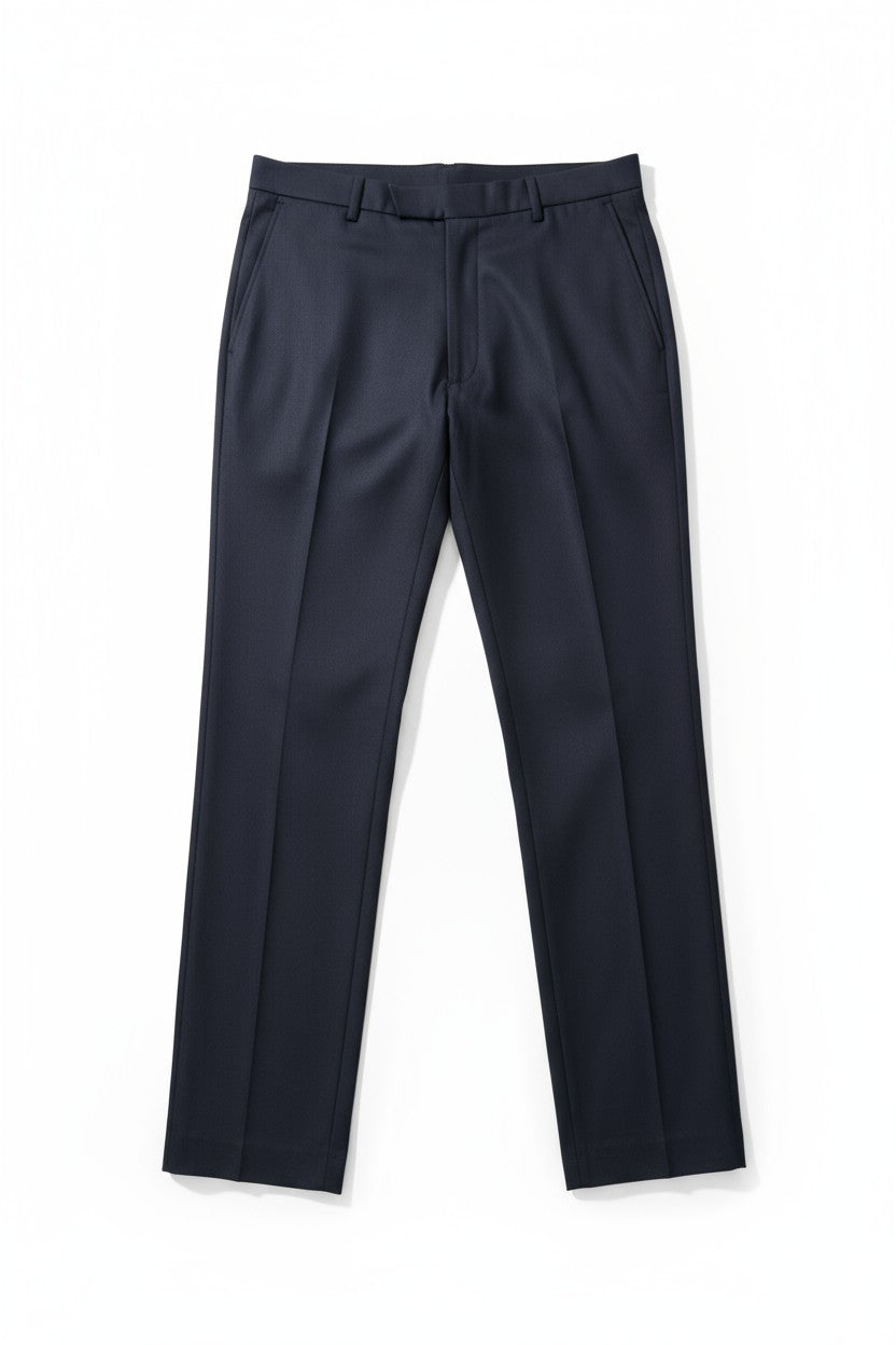 Men's Navy Blue Slim-Fit Dress Pants – Classic Formal Trousers – Fabmark  Clothings