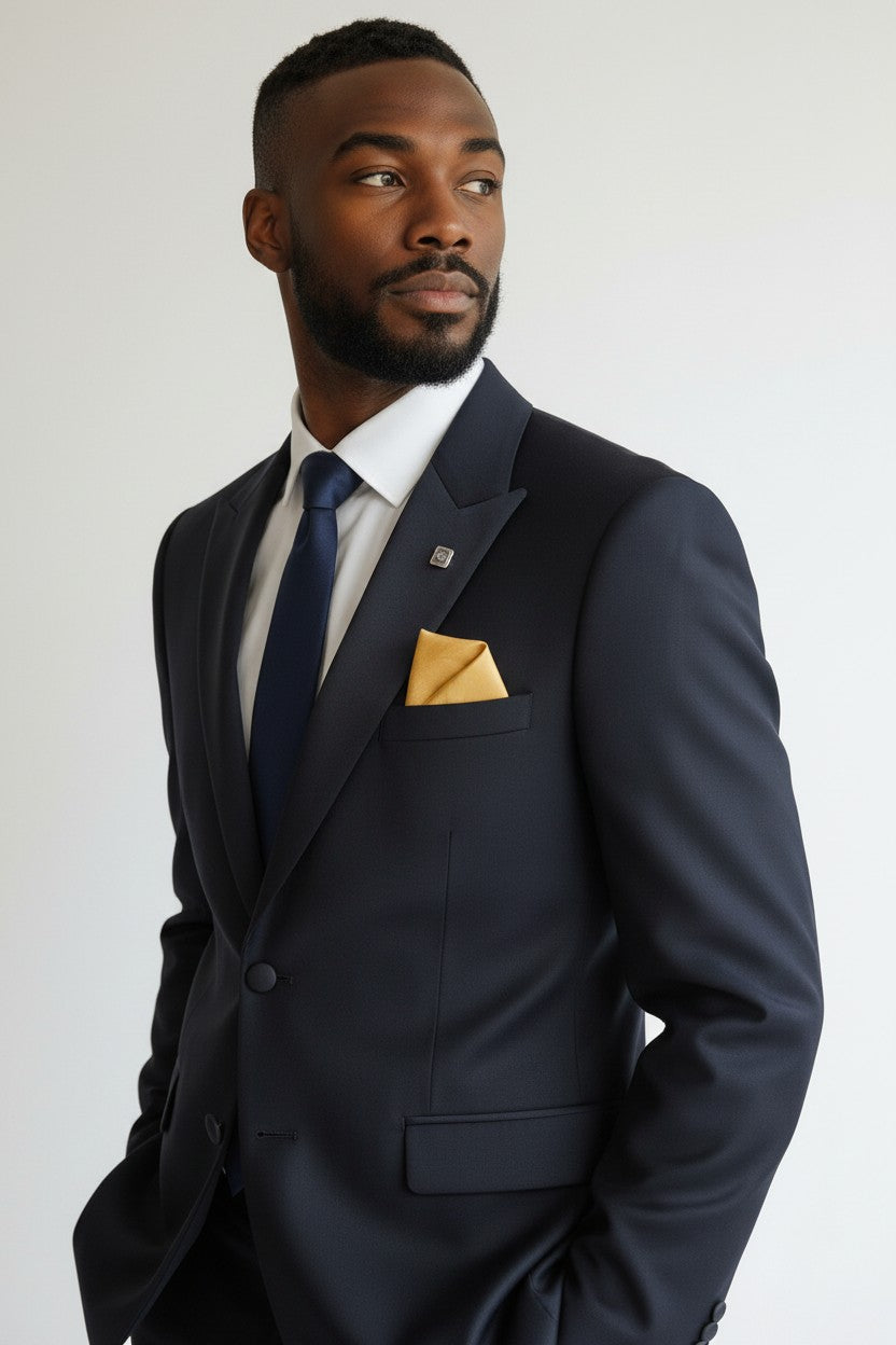 Men’s Navy Tailored 3-Piece Suit – Classic Single-Breasted Formalwear