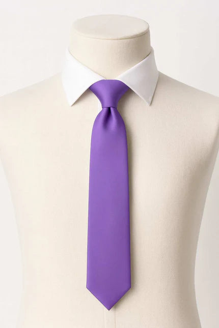 Men’s Solid Purple Satin Tie – Vibrant Formalwear Accessory