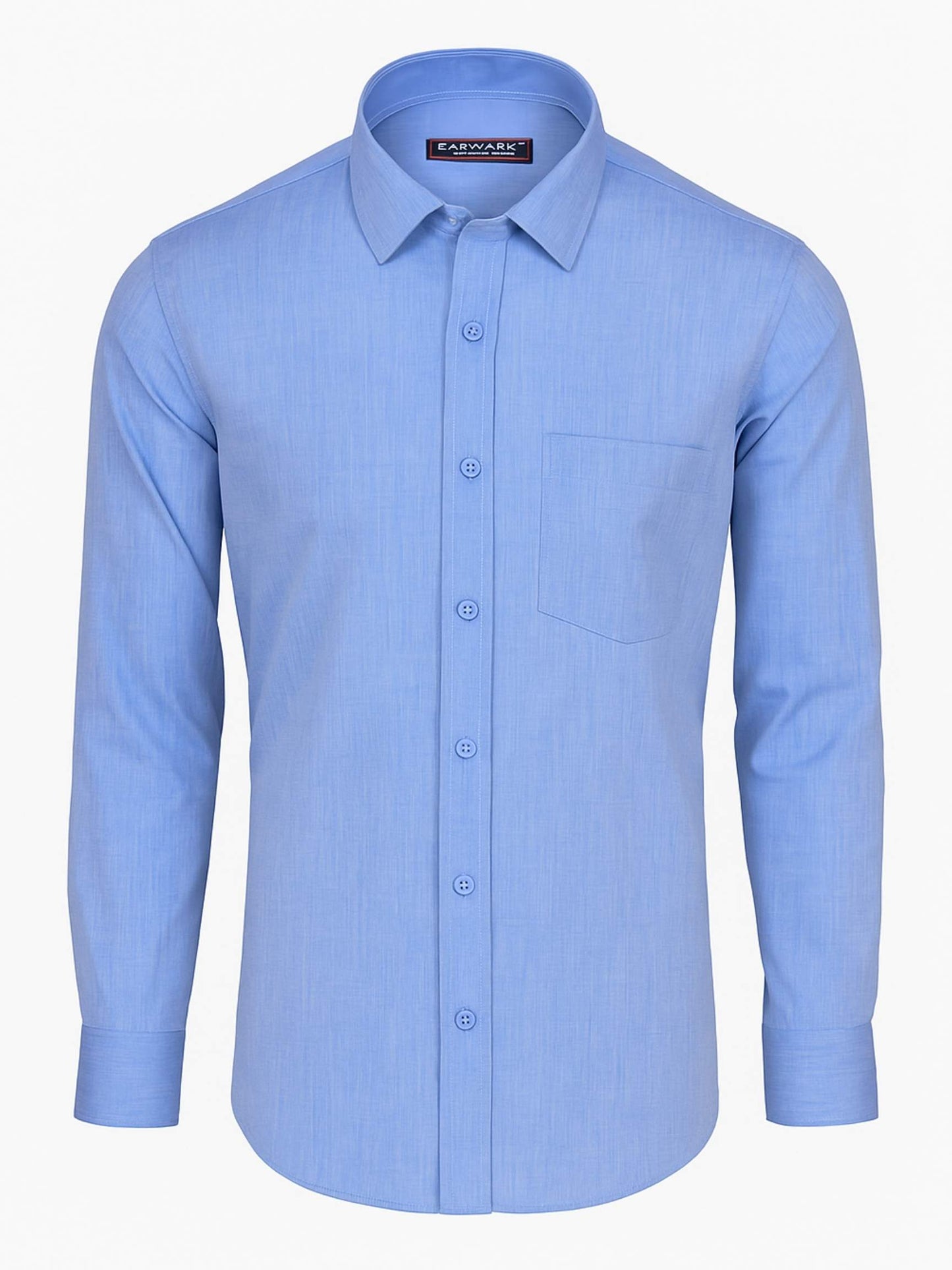 Men’s Sky Blue Dress Shirt – Slim Fit Cotton Formal Shirt