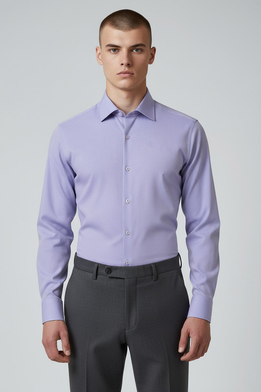 Men’s Classic Purple Dress Shirt – Slim Fit Formal Shirt