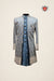Navy Blue Embroidered Designer Men's Indo-Western Sherwani