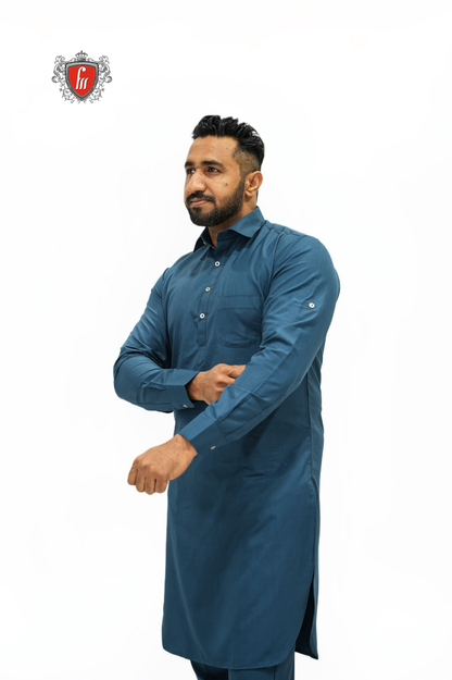 Designer Men’s Royal Blue Kurta Pajama – Premium Occasion Wear