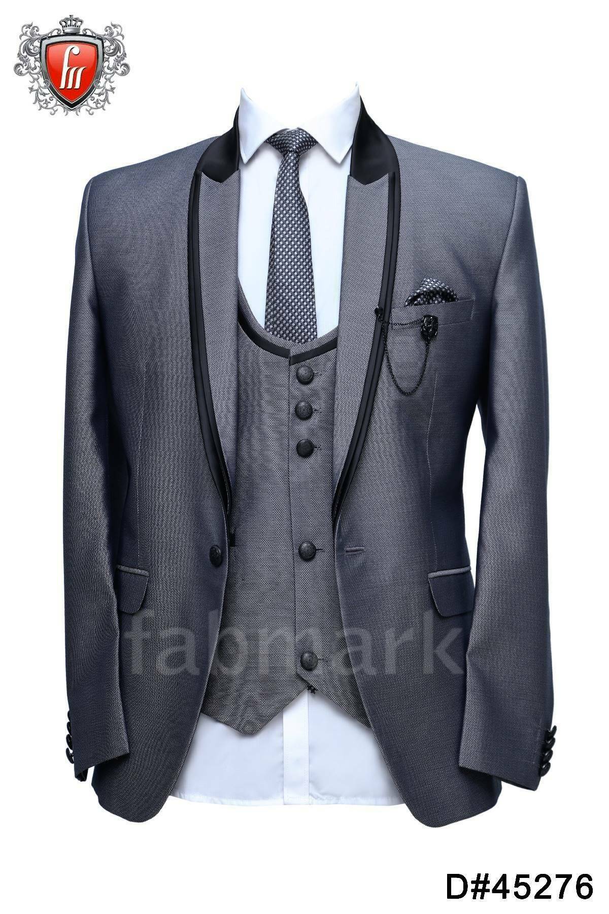 Fabmark 5pc Designer Grey Structure Suit