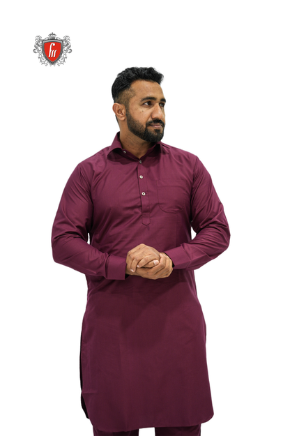 Men’s Cotton Kurta Pajama Set – Classic Solid Colors – Traditional Indian Wear