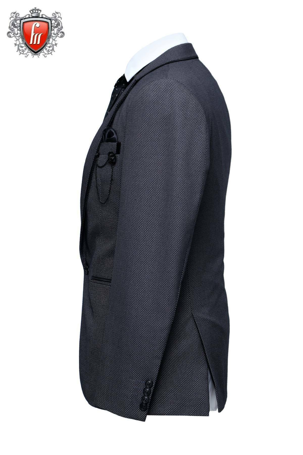 Fabmark Grey Black Suit