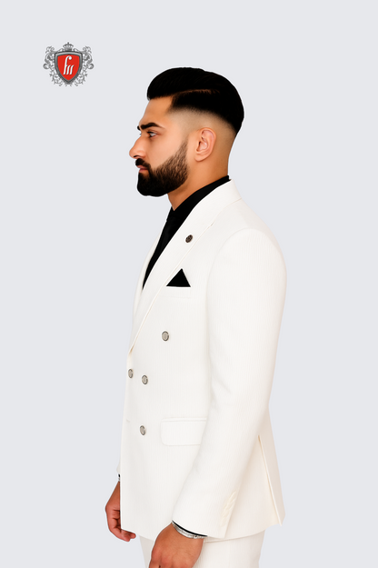 Men’s Designer White Blazer – Classic Tailored Elegance for Special Occasions