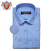 Fabmark Solid Blue Cotton Shirt <p style=