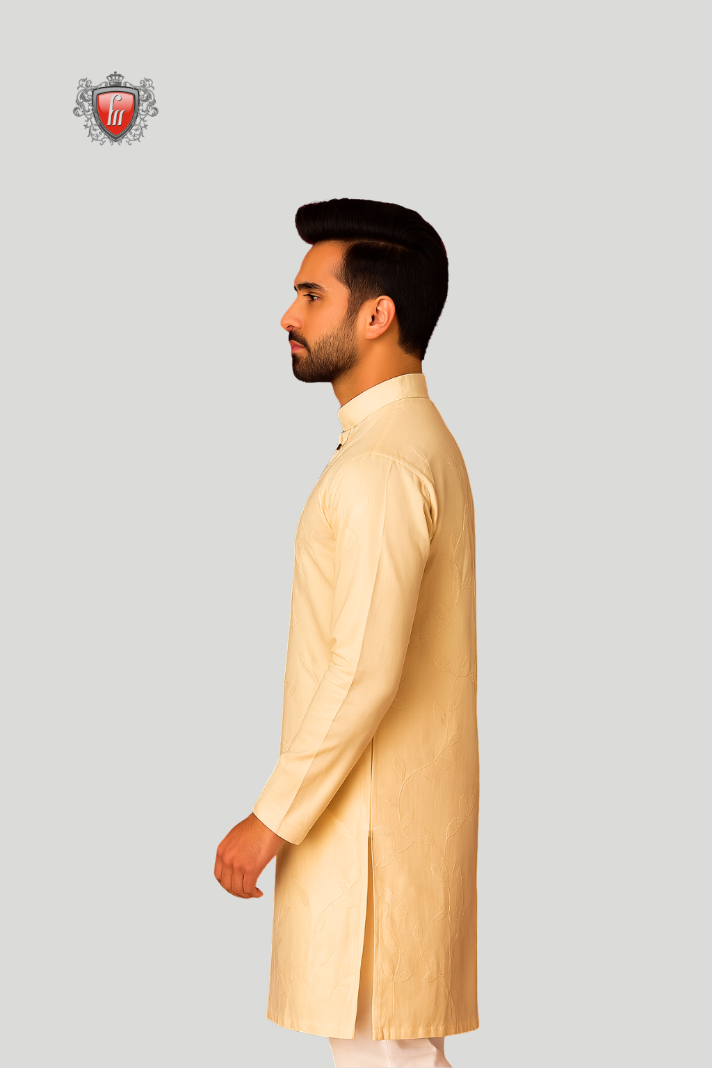Men’s Cream Georgette Kurta – Minimalist Lightweight, All-Season Ethnic Wear