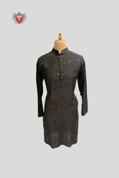 Men’s Black Georgette Kurta – Elegant Lightweight & Festive Wear