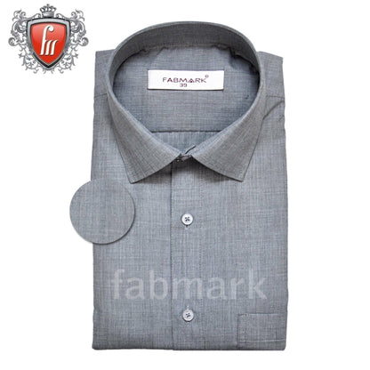 Men’s Grey Dress Shirt – Slim Fit Formal Office Shirt