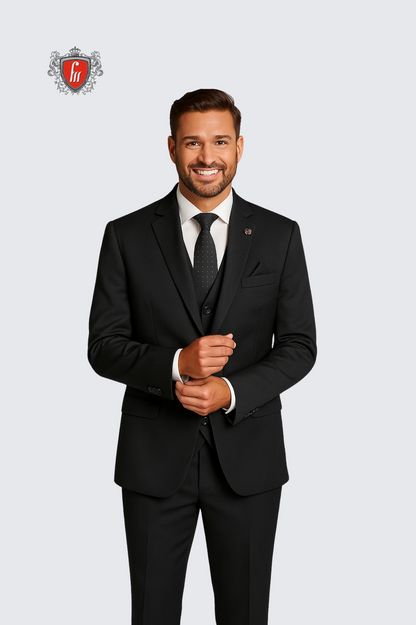 Men’s Graphite Black Slim-Fit Suit – Modern Elegance for Every Occasion
