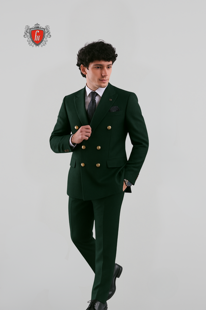 Men’s Elegant Dark Green Suit – Sophisticated Tailoring for Celebrations
