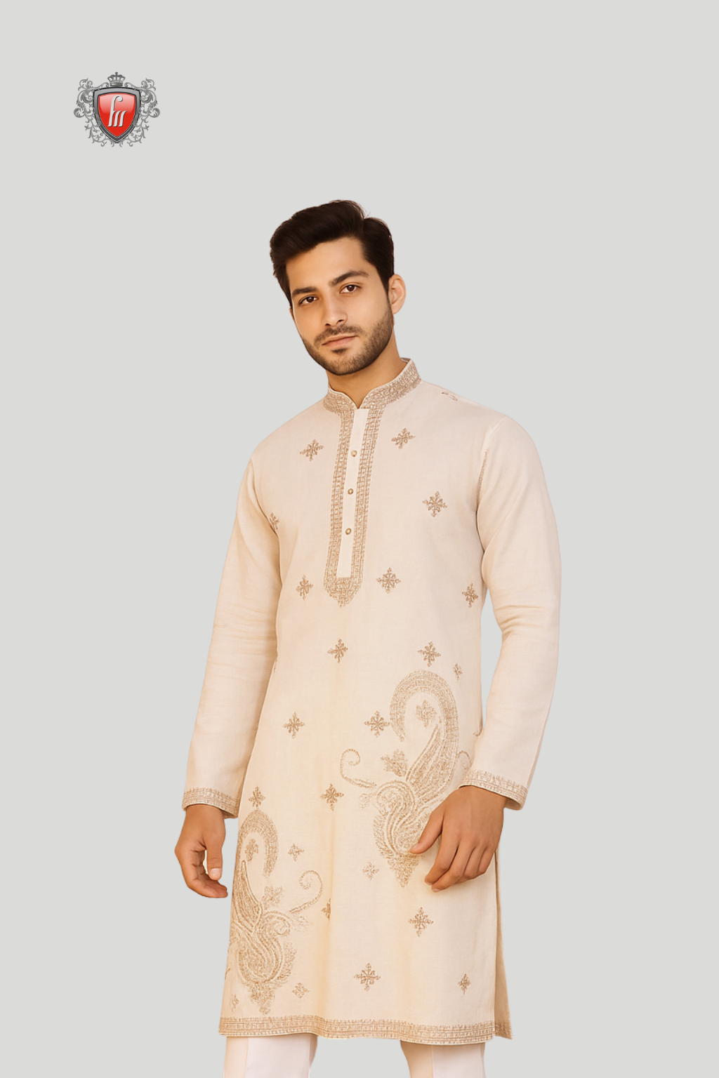 Men’s Satin Cotton Kurta – Luxurious Comfort, Elegant Slim Profile, Perfect Festive Attire