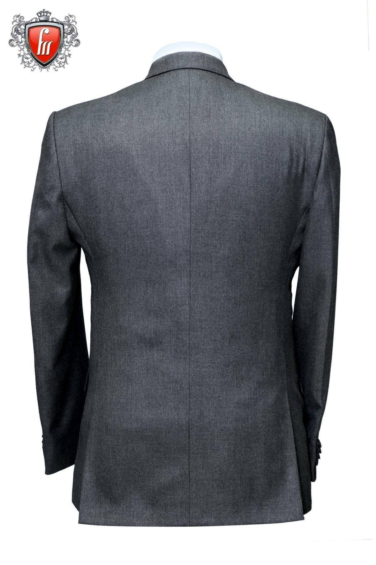 Fabmark 3pc Solid Grey Viscose Suit