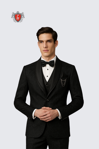 Men’s Tailored Black Designer Suit – Built for Celebration Nights