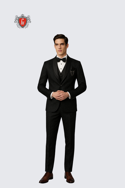 Men’s Tailored Black Designer Suit – Built for Celebration Nights
