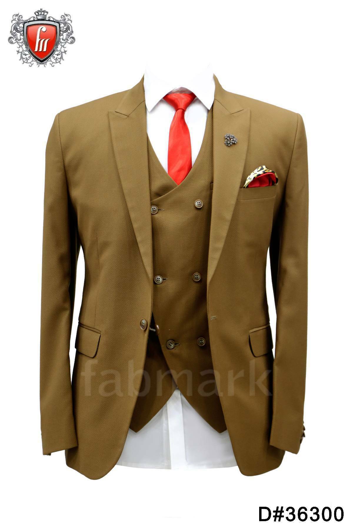 Fabmark 3pc Fine Mustard Suit