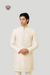 Men’s Elegant Royal White Kurta – Self-Embroidery, Mandarin Collar & Button Detailing, Perfect for Weddings & Festive Celebrations