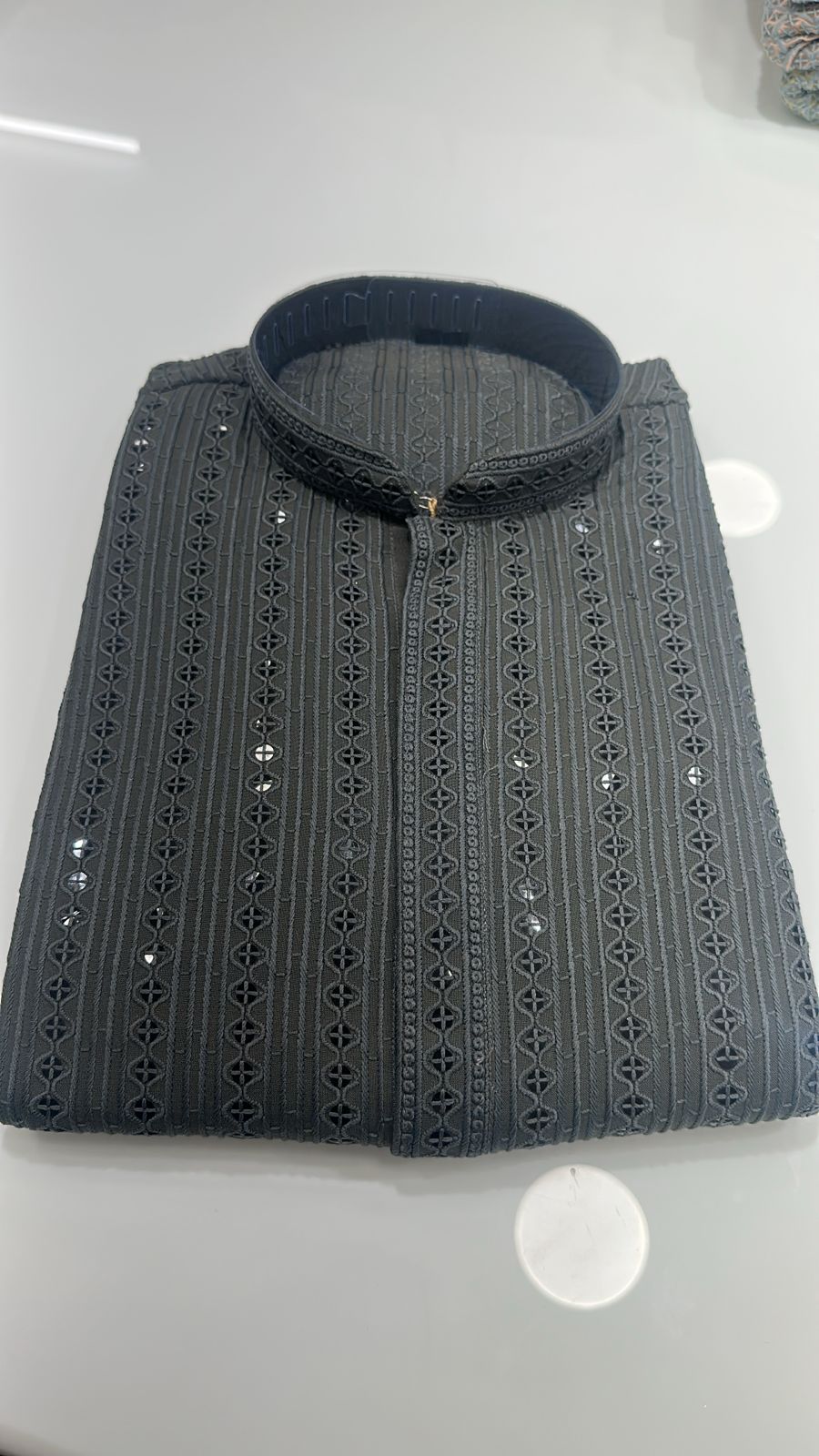 Charcoal Grey Chikankari Kurta Pajama for Men – Elegant Festive Wear