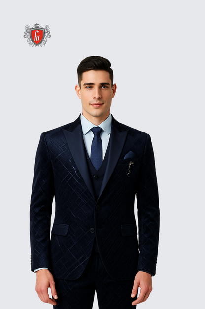 Men’s Summer Cyan-Blue Tailored Suit – Formalwear for Weddings & Events