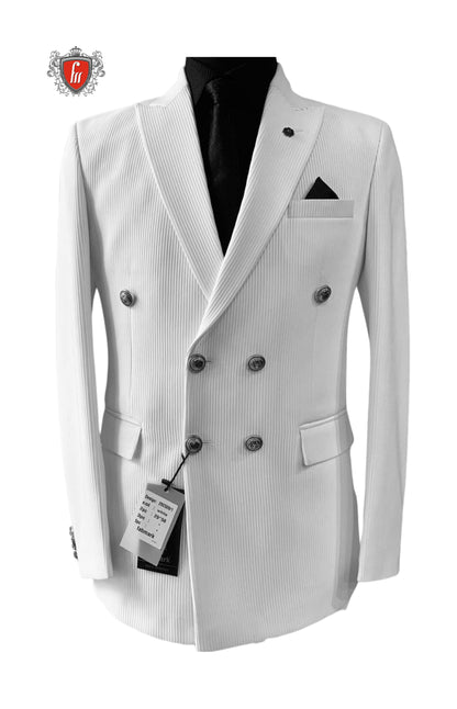 Men’s Designer White Blazer – Classic Tailored Elegance for Special Occasions