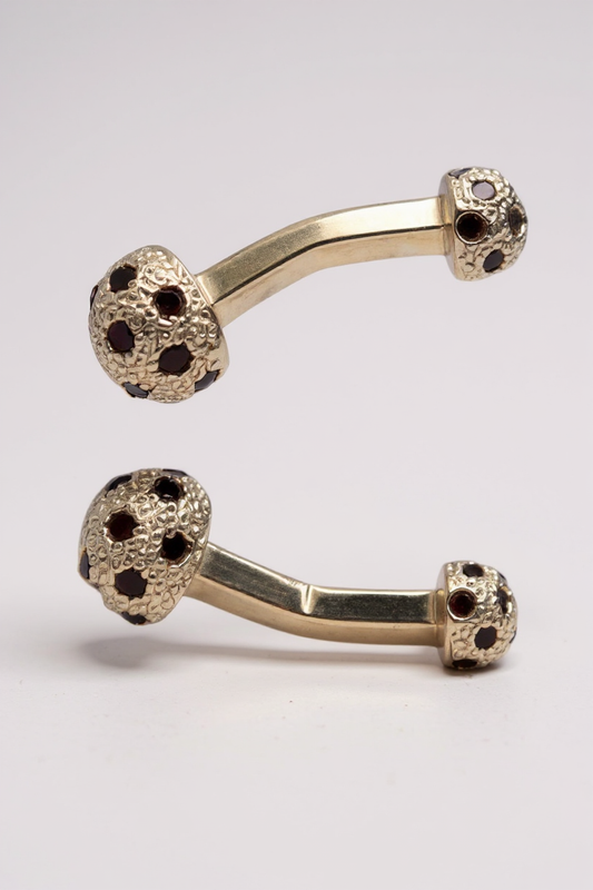 Gold Soccer Ball Cufflinks with Black Enamel Detailing