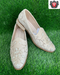 Men’s Cream-Beige Zardosi Embroidered Heel Jutti – Luxury Footwear