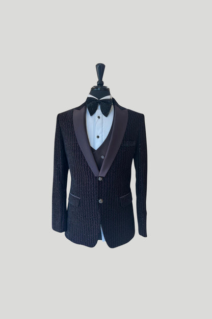 Men’s Dark Brown Formal Blazer with Subtle Texture – Red Carpet Style
