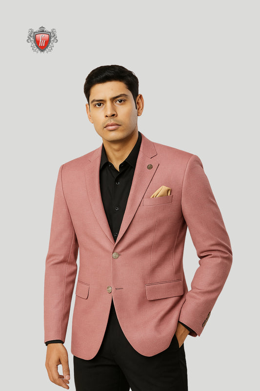 Tailored Dusty Pink Blazer for Modern Men – Own the Spotlight in Style