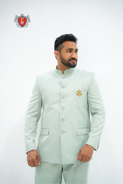 Classic Pastel Green 2-Piece Indo-Western Suit – Perfect Fusion of Culture & Modern Charm