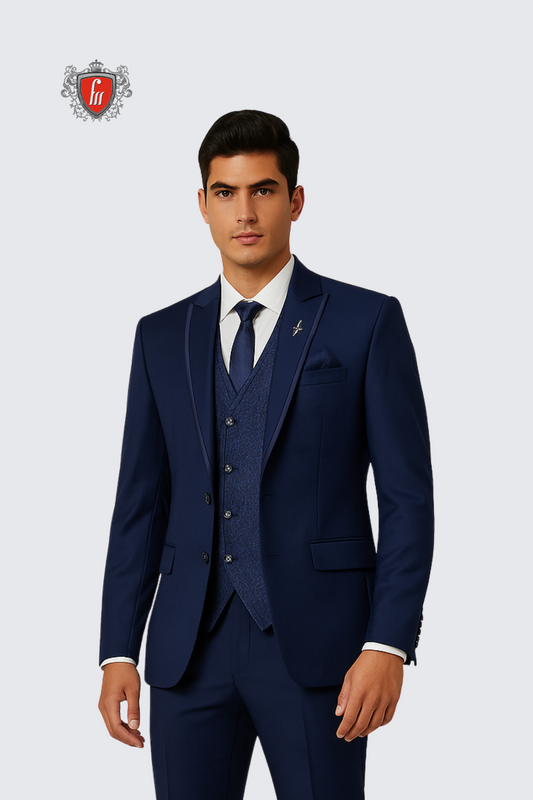 Men’s Nile Blue Tailored Suit – Elegant Formalwear for Weddings & Business