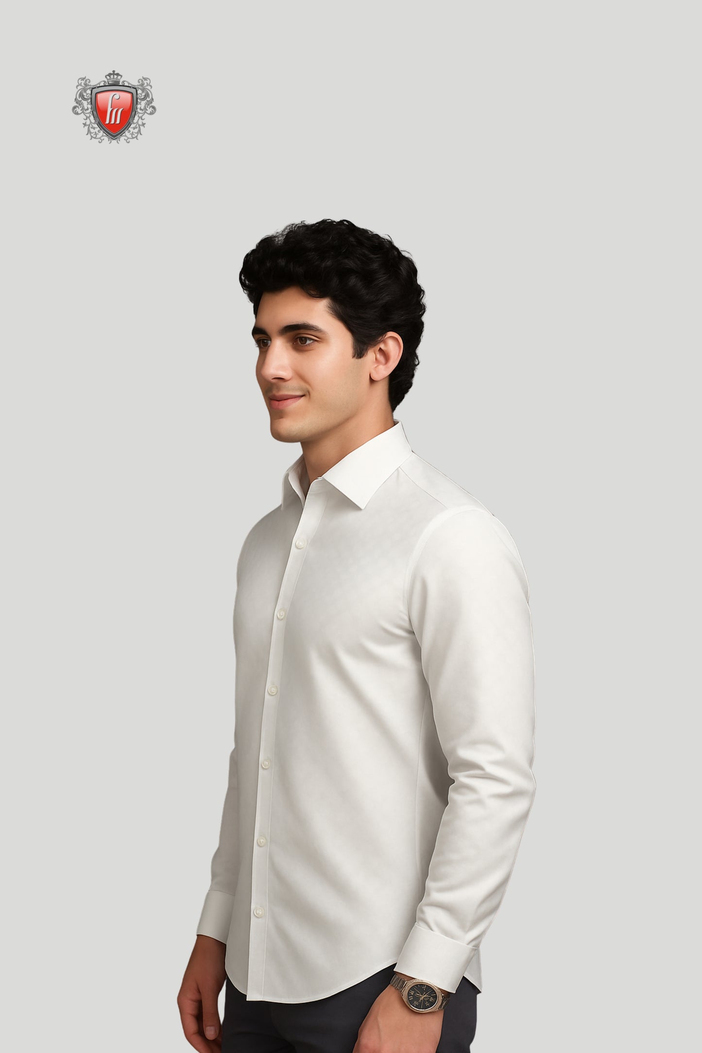 Men’s White Textured Formal Shirt – Subtle Checks with Modern Sophistication