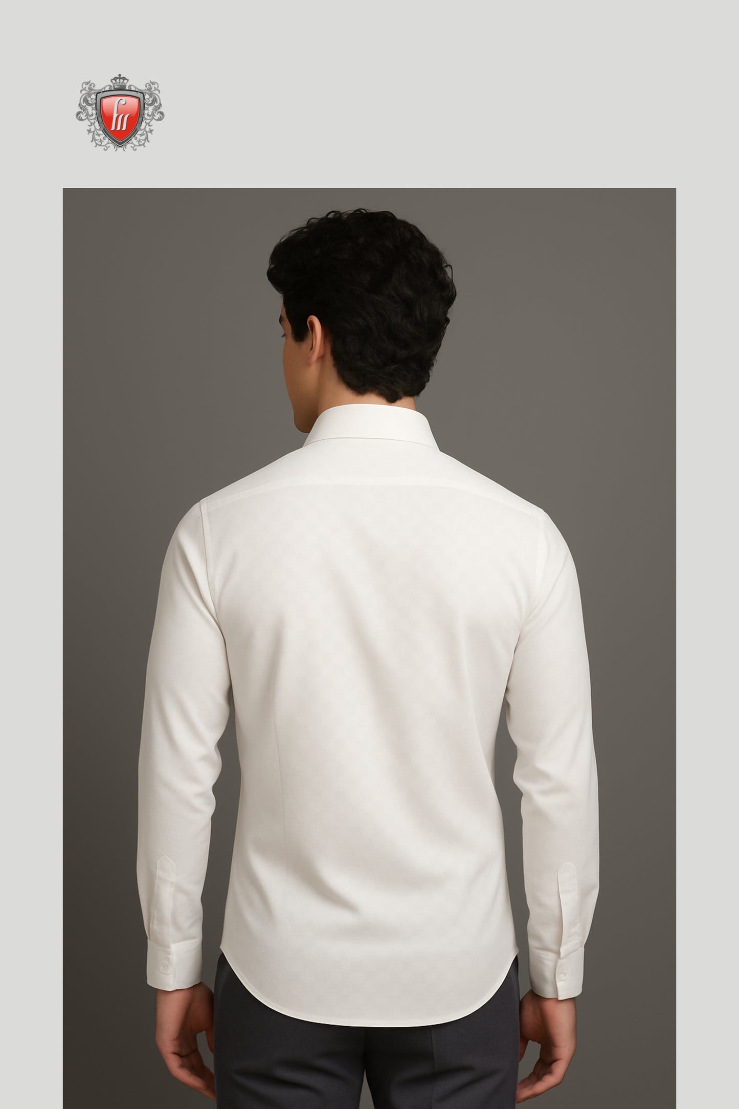 Men’s White Textured Formal Shirt – Subtle Checks with Modern Sophistication