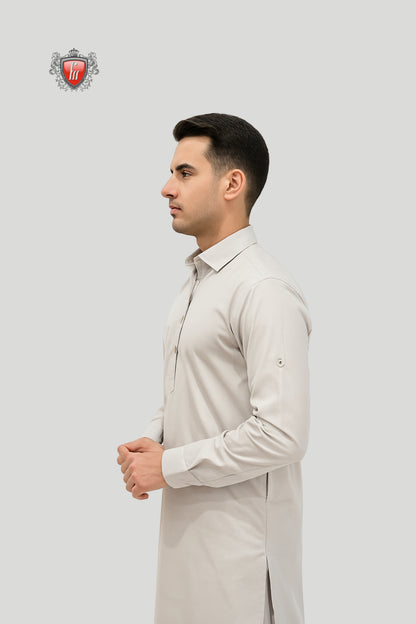 Elegant Ash Grey Kurta Pajama – Premium Men’s Ethnic Wear